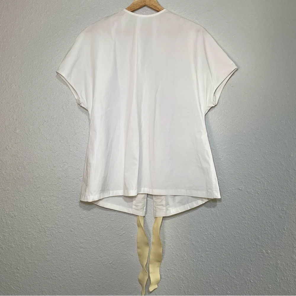Liviana Conti Women’s White Cotton Blouse Drawstring top Size XS / 0 / EU 38 - Picture 6 of 9